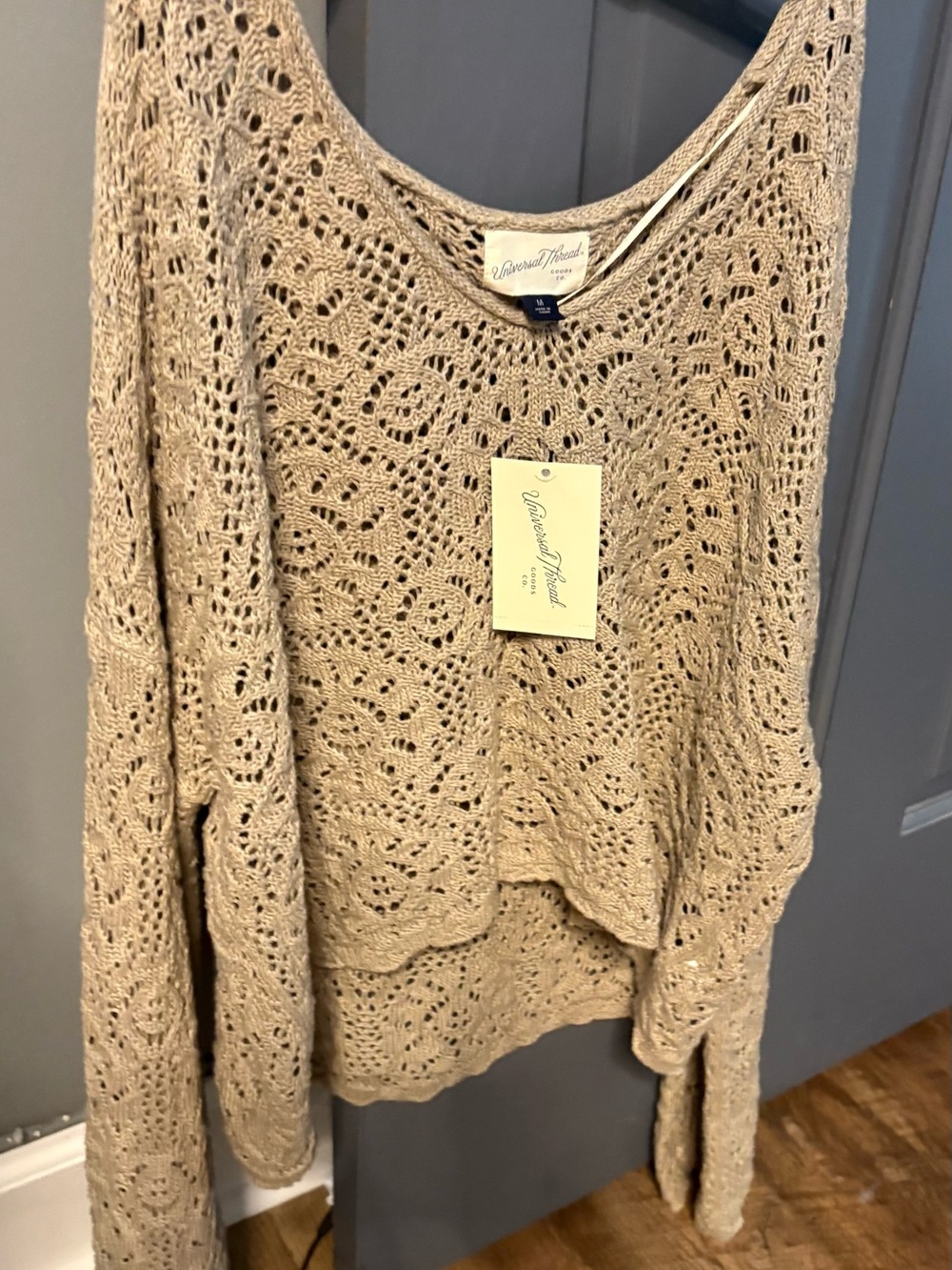 Target Crochet Openwork Sweater - Beige